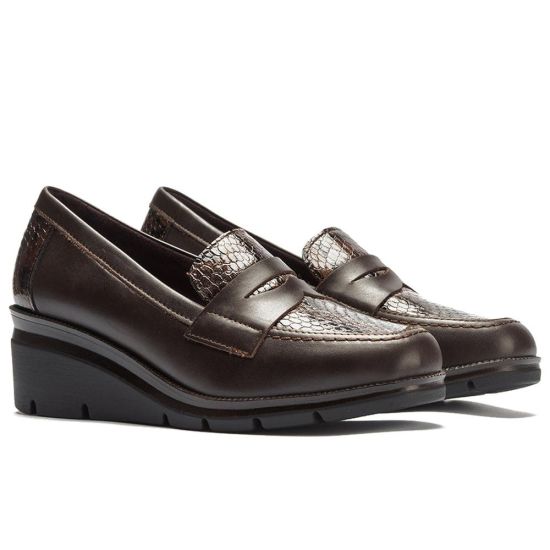 Pitillos - 11535 - MARRON - 11535 - MARRON - Mocasín combinado napa con serpiente charol Marrón - 2
