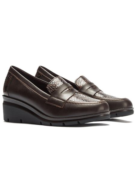 Pitillos - 11535 - MARRON - 11535 - MARRON - Mocasín combinado napa con serpiente charol Marrón - 2