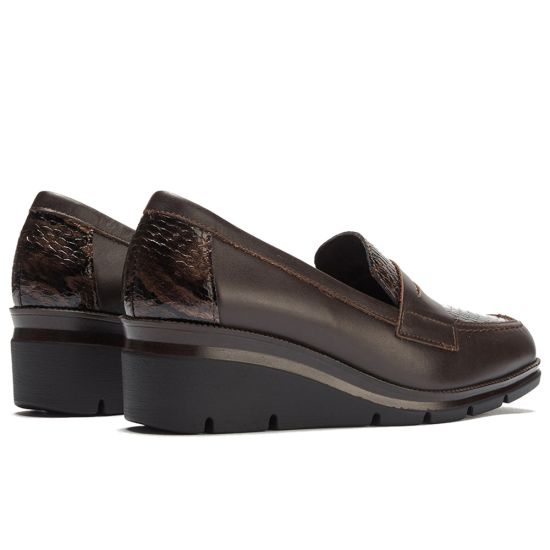 Pitillos - 11535 - MARRON - 11535 - MARRON - Mocasín combinado napa con serpiente charol Marrón - 3