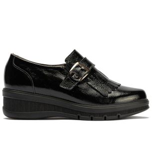 Pitillos - 11544 - NEGRO - 11544 - NEGRO - Abotinado con flecos y hebilla en charol Negro - 1