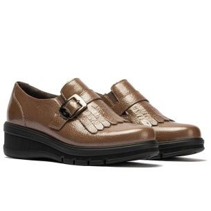 Pitillos - 11544 - TOPO - 11544 - TOPO - Abotinado con flecos y hebilla en charol Topo - 1 2