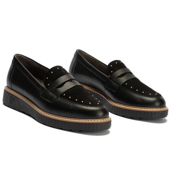 Pitillos - 11552 - NEGRO - 11552 - NEGRO - Mocasín tachas combinado napa con ante Negro - 2