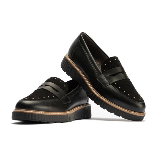Pitillos - 11552 - NEGRO - 11552 - NEGRO - Mocasín tachas combinado napa con ante Negro - 5