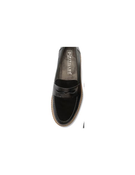 Pitillos - 11553 - NEGRO - 11553 - NEGRO - Mocasín antifaz combinado napa con ante y laminado Negro - 4