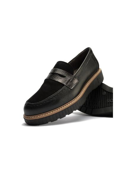 Pitillos - 11553 - NEGRO - 11553 - NEGRO - Mocasín antifaz combinado napa con ante y laminado Negro - 5