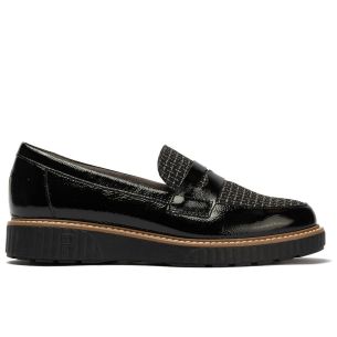 Pitillos - 11554 - NEGRO - 11554 - NEGRO - Mocasín antifaz combinado charol con tejido Negro - 1