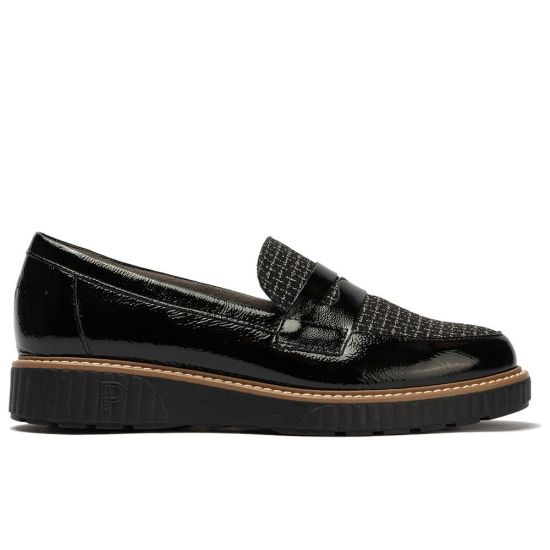 Pitillos - 11554 - NEGRO - 11554 - NEGRO - Mocasín antifaz combinado charol con tejido Negro - 1