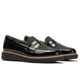 Pitillos - 11554 - NEGRO - 11554 - NEGRO - Mocasín antifaz combinado charol con tejido Negro - 1 2