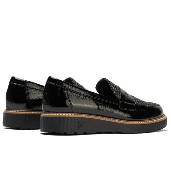Pitillos - 11554 - NEGRO - 11554 - NEGRO - Mocasín antifaz combinado charol con tejido Negro - 3