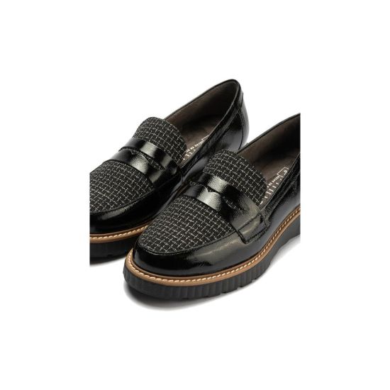 Pitillos - 11554 - NEGRO - 11554 - NEGRO - Mocasín antifaz combinado charol con tejido Negro - 4