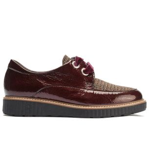 Pitillos - 11555 - BURDEOS - 11555 - BURDEOS - Blucher cordón terciopelo combinado charol con tejido Burdeos - 1