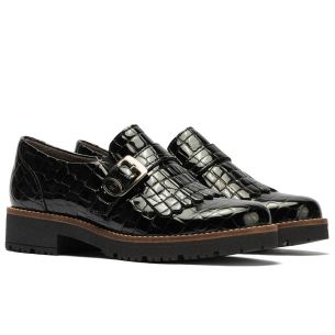 Pitillos - 11560 - NEGRO - 11560 - NEGRO - Abotinado en charol coco con flecos y hebilla detalle Negro - 1 2