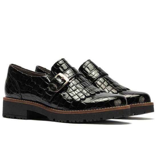 Pitillos - 11560 - NEGRO - 11560 - NEGRO - Abotinado en charol coco con flecos y hebilla detalle Negro - 2