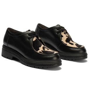 Pitillos - 11571 - NEGRO/BEIGE - 11571 - NEGRO/BEIGE - Wallaby combinado napa con animal print Negro-Beige - 1 2