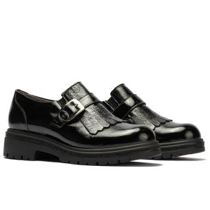 Pitillos - 11572 - NEGRO - 11572 - NEGRO - Abotinado charol con flecos y detalle hebilla Negro - 1 2