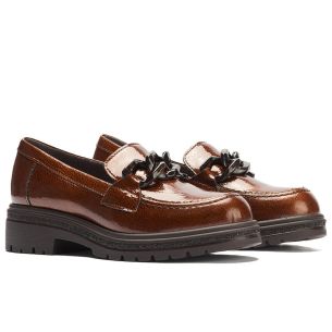 Pitillos - 11576 - CUERO - 11576 - CUERO - Mocasín en charol con adorno Cuero - 1 2