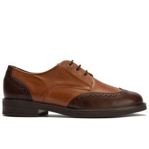 Pitillos - 11581 - MARRON/CUERO - 11581 - MARRON/CUERO - Blucher picados combinado en napa bicolor Marrón-Cuero - 1