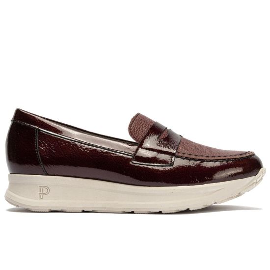 Pitillos - 11600 - BURDEOS - 11600 - BURDEOS - Mocasín antifaz combinado charol con napa grano Burdeos - 1