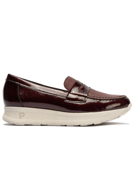 Pitillos - 11600 - BURDEOS - 11600 - BURDEOS - Mocasín antifaz combinado charol con napa grano Burdeos - 1