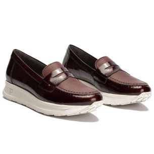 Pitillos - 11600 - BURDEOS - 11600 - BURDEOS - Mocasín antifaz combinado charol con napa grano Burdeos - 1 2