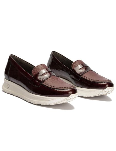 Pitillos - 11600 - BURDEOS - 11600 - BURDEOS - Mocasín antifaz combinado charol con napa grano Burdeos - 2