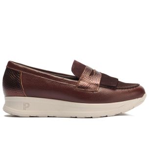 Pitillos - 11602 - BURDEOS - 11602 - BURDEOS - Mocasín antifaz flecos combinado napa grano