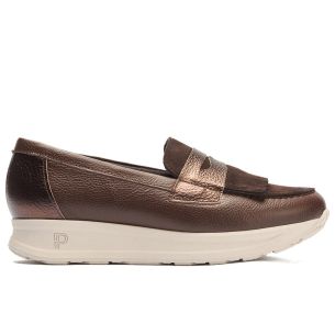 Pitillos - 11602 - MARRON - 11602 - MARRON - Mocasín antifaz flecos combinado napa grano