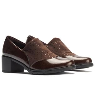 Pitillos - 11623 - MARRON - 11623 - MARRON - Abotinado combinado charol con lycra Marrón - 1 2