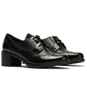 Pitillos - 11626 - NEGRO - 11626 - NEGRO - Blucher combinado charol coco con napa Negro - 1 2