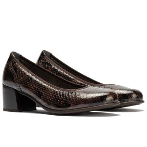 Pitillos - 11640 - MARRON - 11640 - MARRON - Salón serpiente charol con ribete elástico Marrón - 1 2
