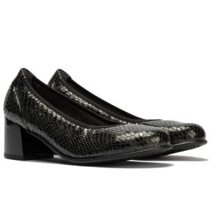 Pitillos - 11640 - NEGRO - 11640 - NEGRO - Salón serpiente charol con ribete elástico Negro - 1 2