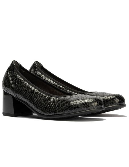 Pitillos - 11640 - NEGRO - 11640 - NEGRO - Salón serpiente charol con ribete elástico Negro - 2
