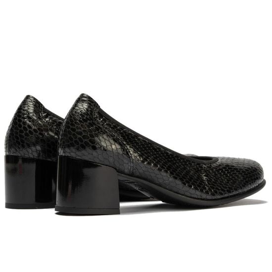 Pitillos - 11640 - NEGRO - 11640 - NEGRO - Salón serpiente charol con ribete elástico Negro - 3
