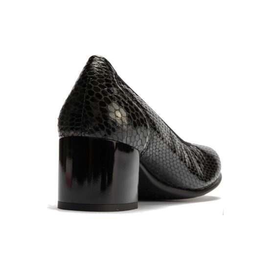 Pitillos - 11640 - NEGRO - 11640 - NEGRO - Salón serpiente charol con ribete elástico Negro - 4