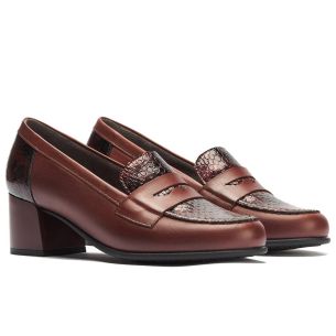 Pitillos - 11642 - BURDEOS - 11642 - BURDEOS - Mocasín combinado napa con serpiente charol Burdeos - 1 2