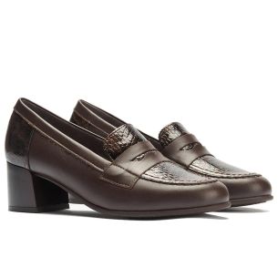 Pitillos - 11642 - MARRON - 11642 - MARRON - Mocasín combinado napa con serpiente charol Marrón - 1 2