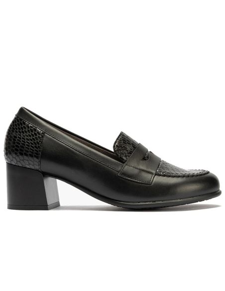 Pitillos - 11642 - NEGRO - 11642 - NEGRO - Mocasín combinado napa con serpiente charol Negro - 1