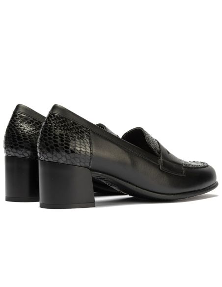 Pitillos - 11642 - NEGRO - 11642 - NEGRO - Mocasín combinado napa con serpiente charol Negro - 3