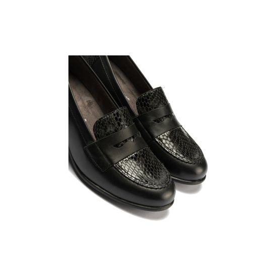 Pitillos - 11642 - NEGRO - 11642 - NEGRO - Mocasín combinado napa con serpiente charol Negro - 4