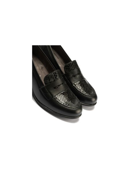 Pitillos - 11642 - NEGRO - 11642 - NEGRO - Mocasín combinado napa con serpiente charol Negro - 4