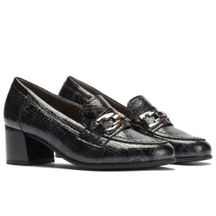Pitillos - 11643 - NEGRO - 11643 - NEGRO - Mocasín serpiente charol con adorno Negro - 1 2