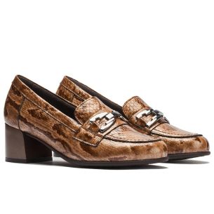 Pitillos - 11643 - TOPO - 11643 - TOPO - Mocasín serpiente charol con adorno Topo - 1 2