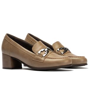 Pitillos - 11645 - TOPO - 11645 - TOPO - Mocasín piel napa con adorno Topo - 1 2