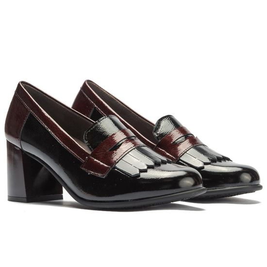 Pitillos - 11654 - NEGRO/BURDEOS - 11654 - NEGRO/BURDEOS - Mocasín antifaz flecos combinado charol bicolor Negro-Burdeos - 2