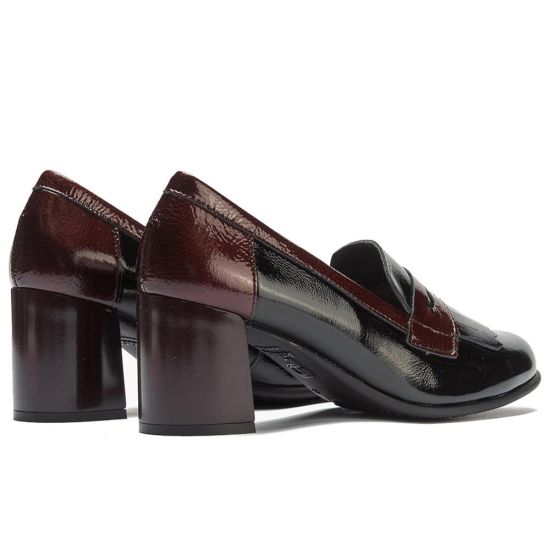 Pitillos - 11654 - NEGRO/BURDEOS - 11654 - NEGRO/BURDEOS - Mocasín antifaz flecos combinado charol bicolor Negro-Burdeos - 3