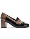 Pitillos - 11654 - NEGRO/TOPO - 11654 - NEGRO/TOPO - Mocasín antifaz flecos combinado charol bicolor Negro-Topo - 1