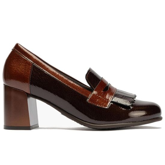 Pitillos - 11654 - MARRON/CUERO - 11654 - MARRON/CUERO - Mocasín antifaz flecos combinado charol bicolor Marrón-Cuero - 1