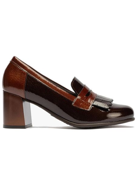 Pitillos - 11654 - MARRON/CUERO - 11654 - MARRON/CUERO - Mocasín antifaz flecos combinado charol bicolor Marrón-Cuero - 1