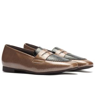 Pitillos - 11663 - TOPO/NEGRO - 11663 - TOPO/NEGRO - Mocasín antifaz combinado en charol bicolor Topo-Negro - 1 2