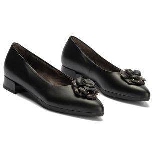 Pitillos - 11673 - NEGRO - 11673 - NEGRO - Salón en napa con moña flor Negro - 1 2